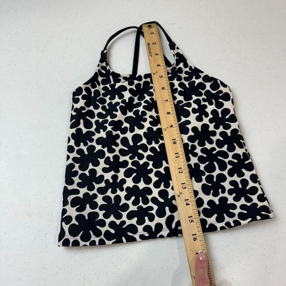 Marimekko Girls Tankini Swim Top Black/White Ink Blots Criss‎ Cross Back Target - Picture 4 of 5